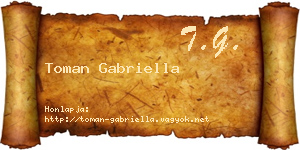 Toman Gabriella névjegykártya